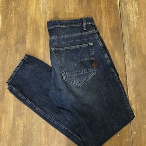 G-Star Raw D-Staq 5‎ PKT Tapered Men's Jeans 32x32 Blue Button Fly Denim